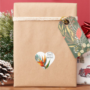 Birds of Paradise Bliss Heart Sticker