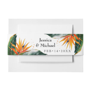 Birds of Paradise Bliss Invitation Belly Band