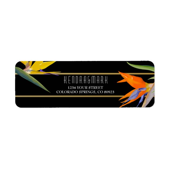 Birds of Paradise Floral Address Labels (Front)