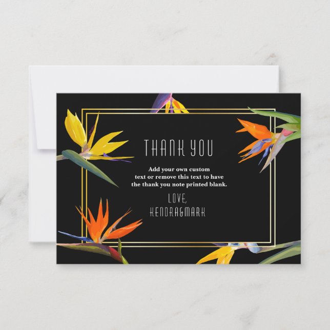 Birds of Paradise, Floral Thank You Cards (Front)