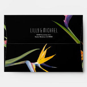Birds of paradise Floral Wedding Envelopes