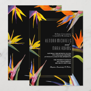 Birds of Paradise, Floral Wedding Invitations