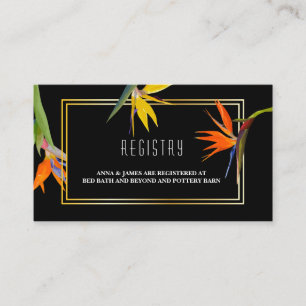 Birds of paradise Floral Wedding Registry Cards