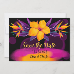 Birds of Paradise Hibiscus Save The Date Cards