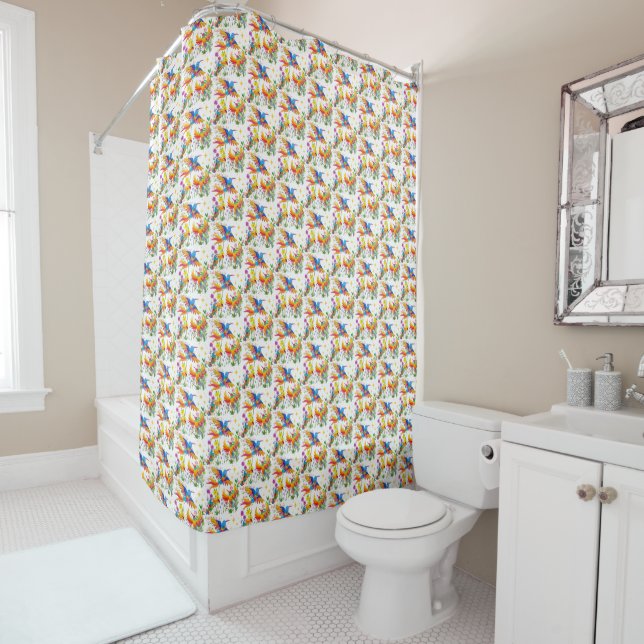 Birds of Paradise Shower Curtain (In Situ)
