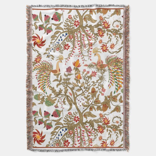 Birds of Paradise Throw Blanket (Front Vertical)