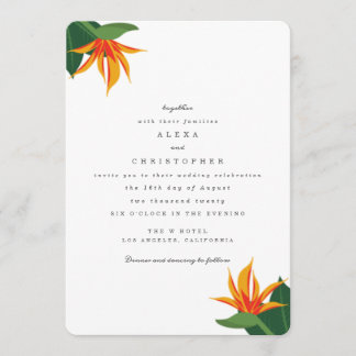Birds of Paradise Tropical Beach Wedding Invite
