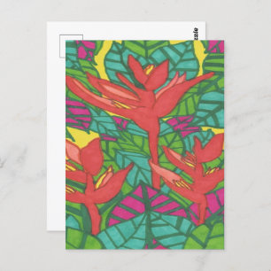 Birds of Paradise Tropical Jungle  Postcard