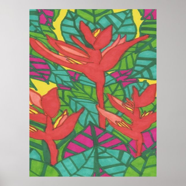 Birds of Paradise Tropical Jungle  Poster (Front)