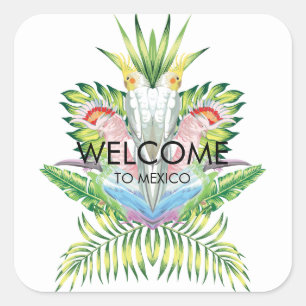 Birds of Paradise Wedding Welcome Sticker