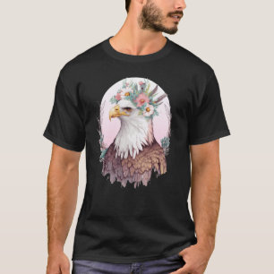 Birds Of Prey Bald Eagle Flower Crown Floral Birdi T-Shirt