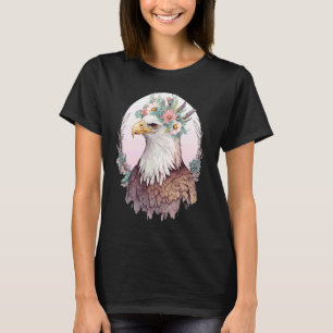 Birds Of Prey Bald Eagle Flower Crown Floral Birdi T-Shirt