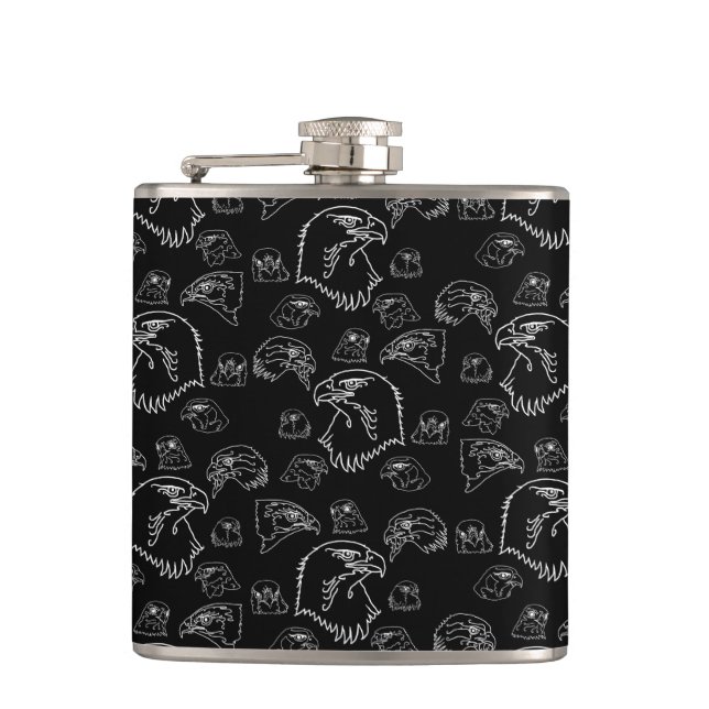 Birds of Prey (Black) Hip Flask (Front)