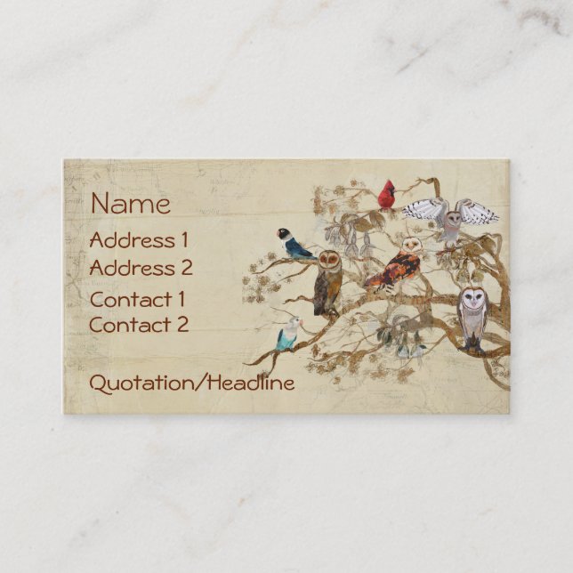 BIRDS OF SAME FEATHER BRANCH  Business Card (Front)