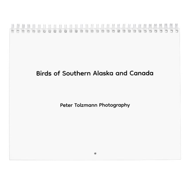 Birds of Southern Alaska and Canada calendar (Back)