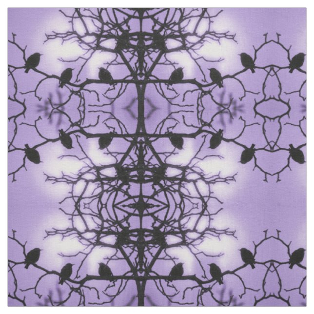 Birds on a Branch - Lavender Fabric (Swatch)