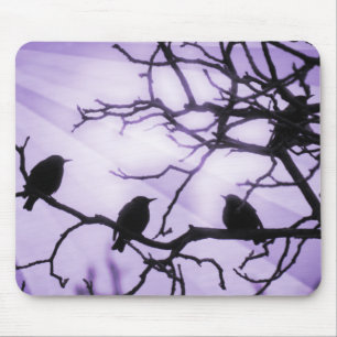 Birds on a Branch -Lavender Rays MousePad