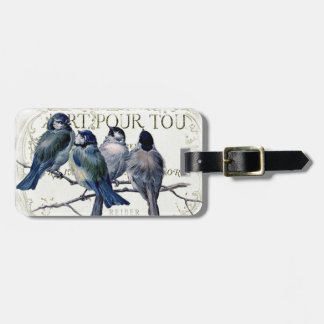 Birds on a branch luggage tag