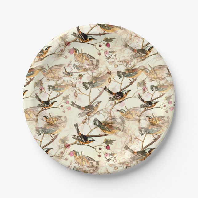 Birds on a Branch Paper Plate (Front)