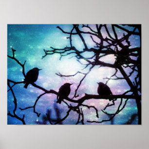 Birds on a Branch - Starlight Poster