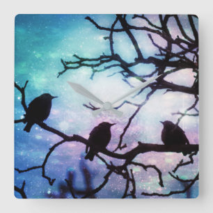 Birds on a Branch - Starlight Wall Clock