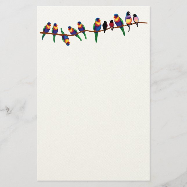 Birds on a branch stationery (Front)