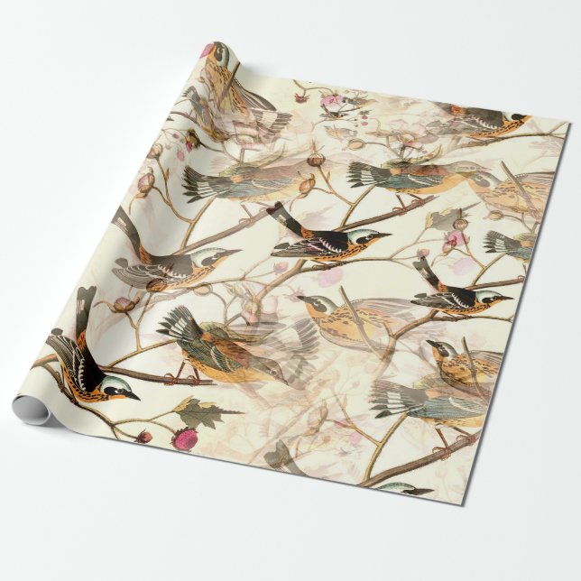 Birds on a Branch Wrapping Paper (Unrolled)