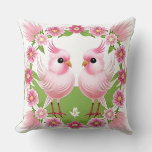 Birds on a Cherry Blossom Branch Cushion