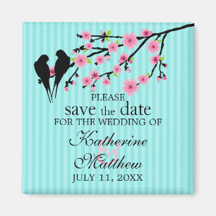 Birds on a Cherry Blossom Branch Save The Date Magnet
