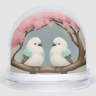 Birds on a Cherry Blossom Branch Snowglobe