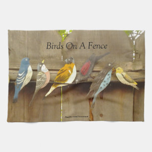 Birds On A Fence Tea Towel