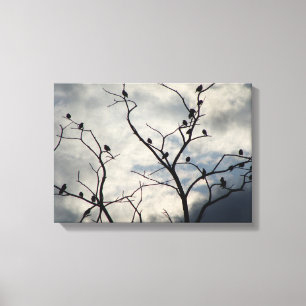 Birds on a grey day canvas print