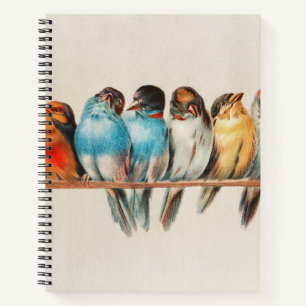 Birds on a Perch Spiral Notebook 