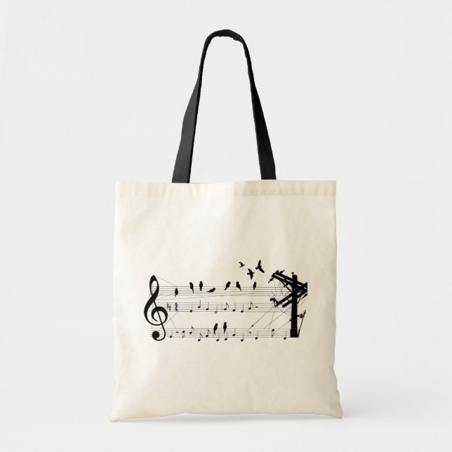 Birds on a Score tote bag (Front)