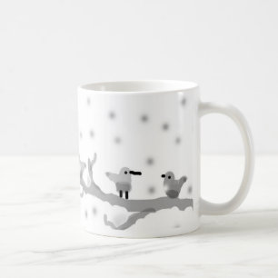 "BIRDS ON A SNOWY BRANCH"  Classic Mug, 11 oz Coffee Mug