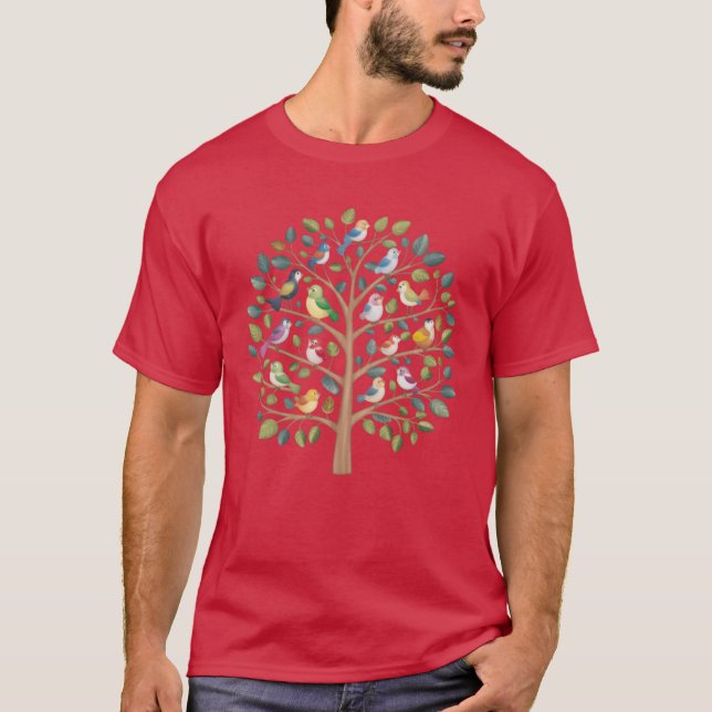 Birds On A tree Branch Birding Bird Watching Bird  T-Shirt (Front)