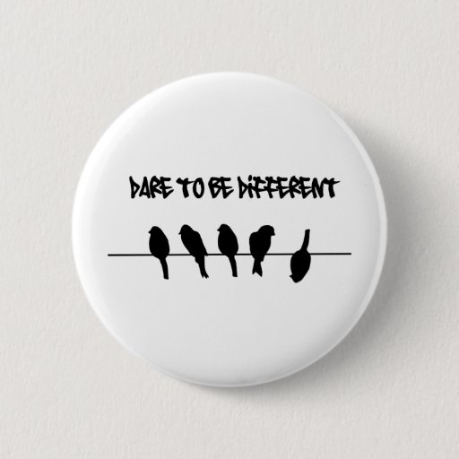Image of Birds on a wire - dare to be different 6 Cm Round Badge
