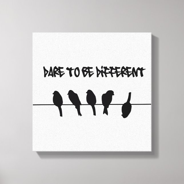Birds on a wire – dare to be different canvas print (Front)
