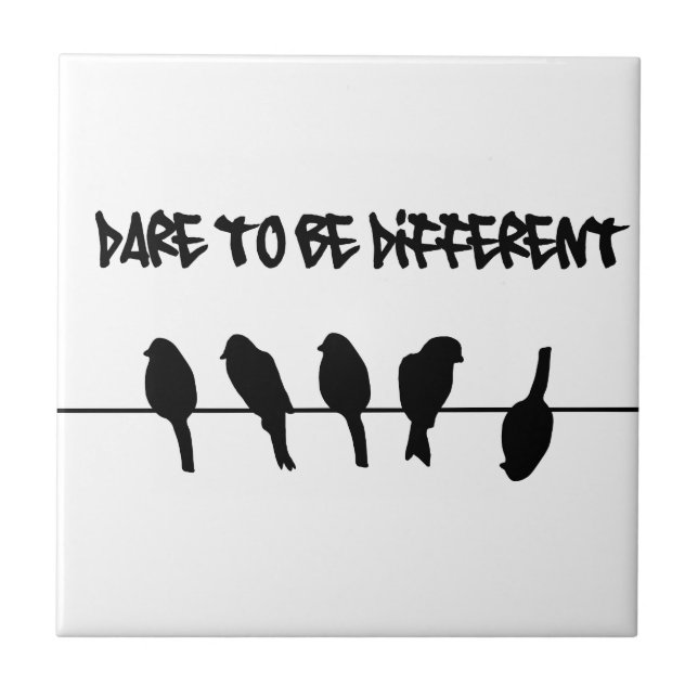 Birds on a wire – dare to be different tile (Front)