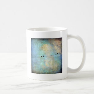 Birds on a Wire Digital Art Coffee Mug