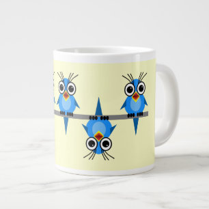 birds on a wire large coffee mug