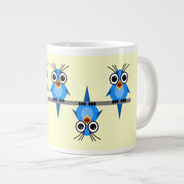 birds on a wire large coffee mug (Front Right)