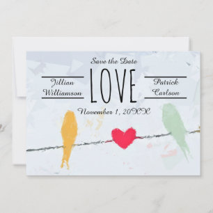 Birds on a Wire - Save the Date Card