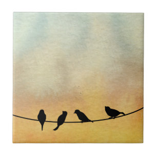 Birds on a wire tile