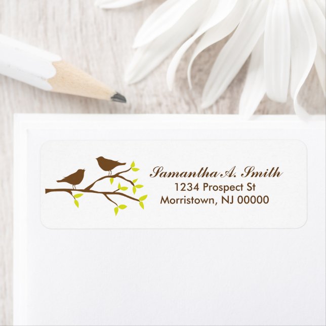 Birds on Branch Return Address Labels (Insitu)