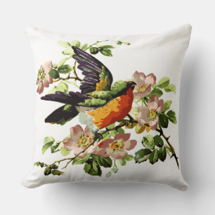 Birds on Branch Throw Pillow