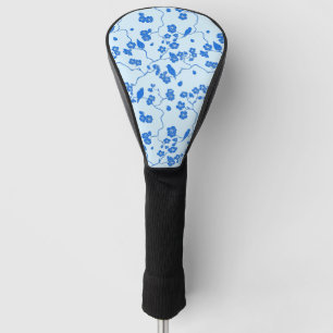 Birds on Cherry Blossoms Blue on Blue Golf Head Cover
