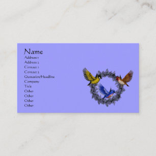 Birds On Flower Wreath Business Card