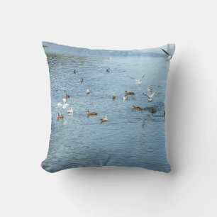 Birds On Summer River Cushion