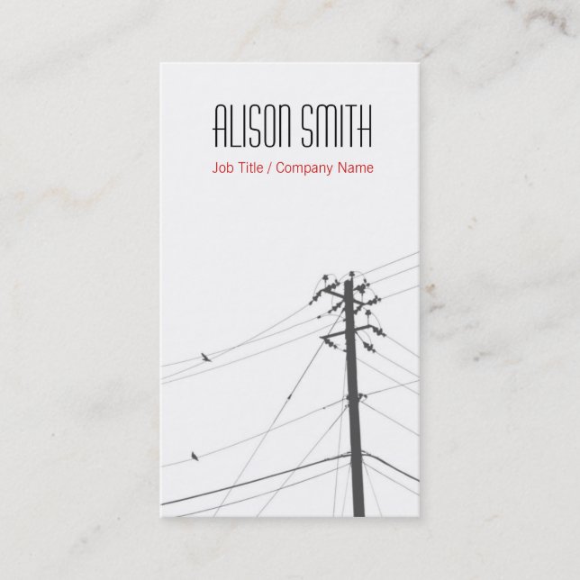 Birds on to power lines business card (Front)